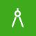 icon of pencil compass in green square