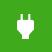 icon of electrical plug in green square