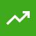 icon of upward trajectory arrow in green square