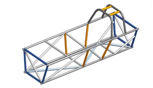 Image showing a CAD model of a frame built in Onshape.