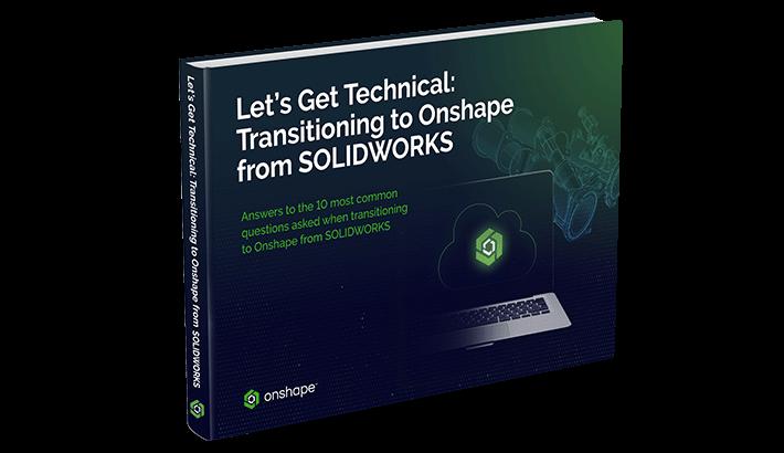A book titled 'Let's get technical transitioning to Onshape from Solidworks'