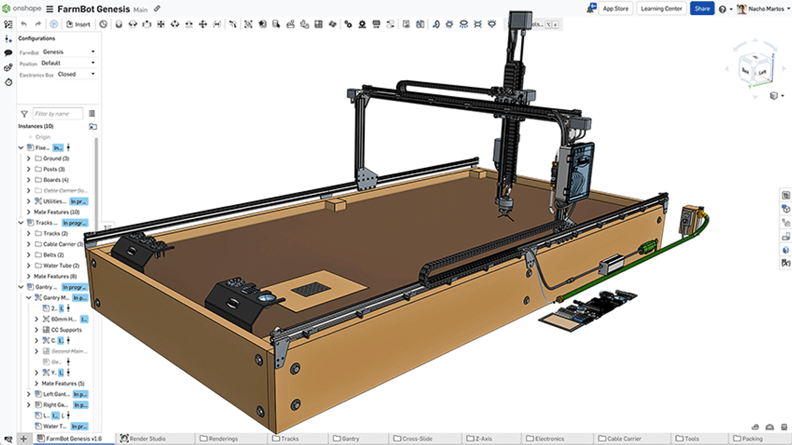 FarmBot CAD model in Onshape