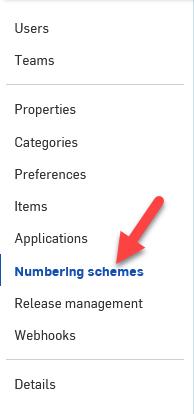 Numbering schemes option