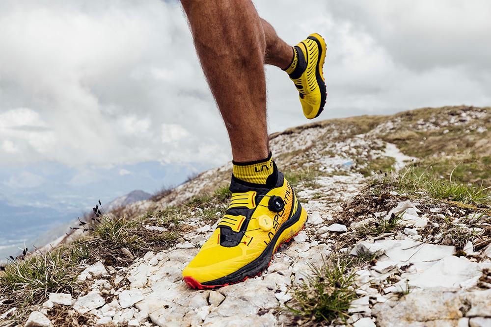 La Sportiva Jackal II BOA trail running shoes featuring BOA Fit System dial-based lacing system