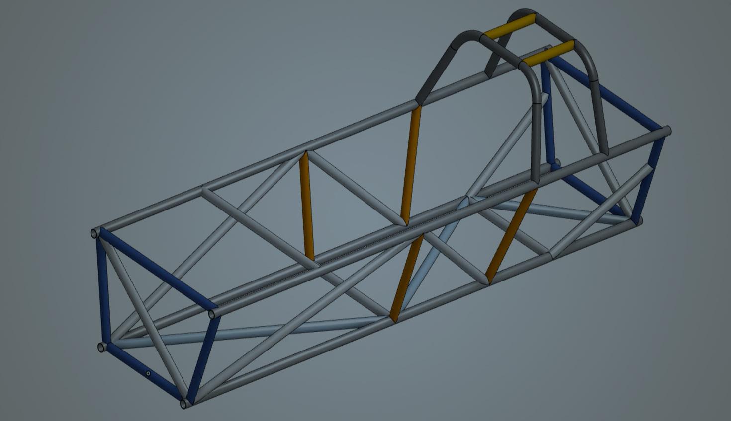 Image with overlay showing a CAD model of a frame built in Onshape.