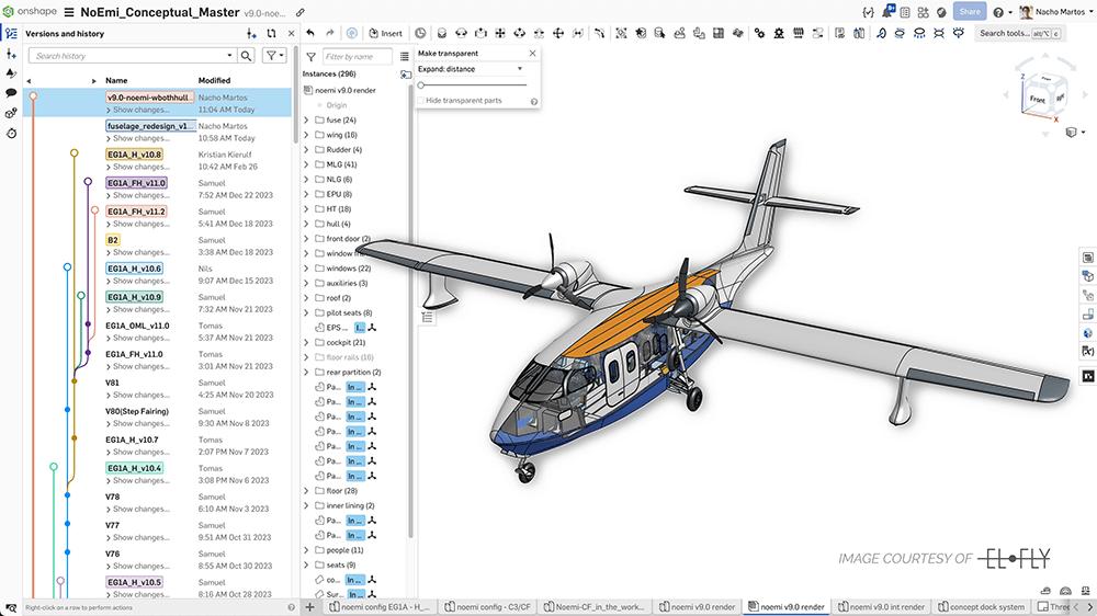 airplane model in Onshape