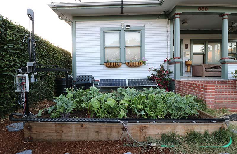 a backyard garden using FarmBot tech