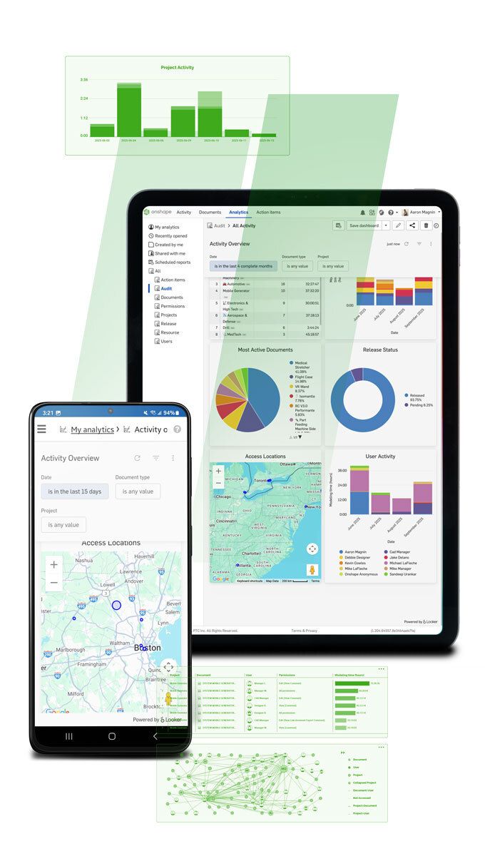 The Enterprise Analytics GUI in Onshape Enterprise