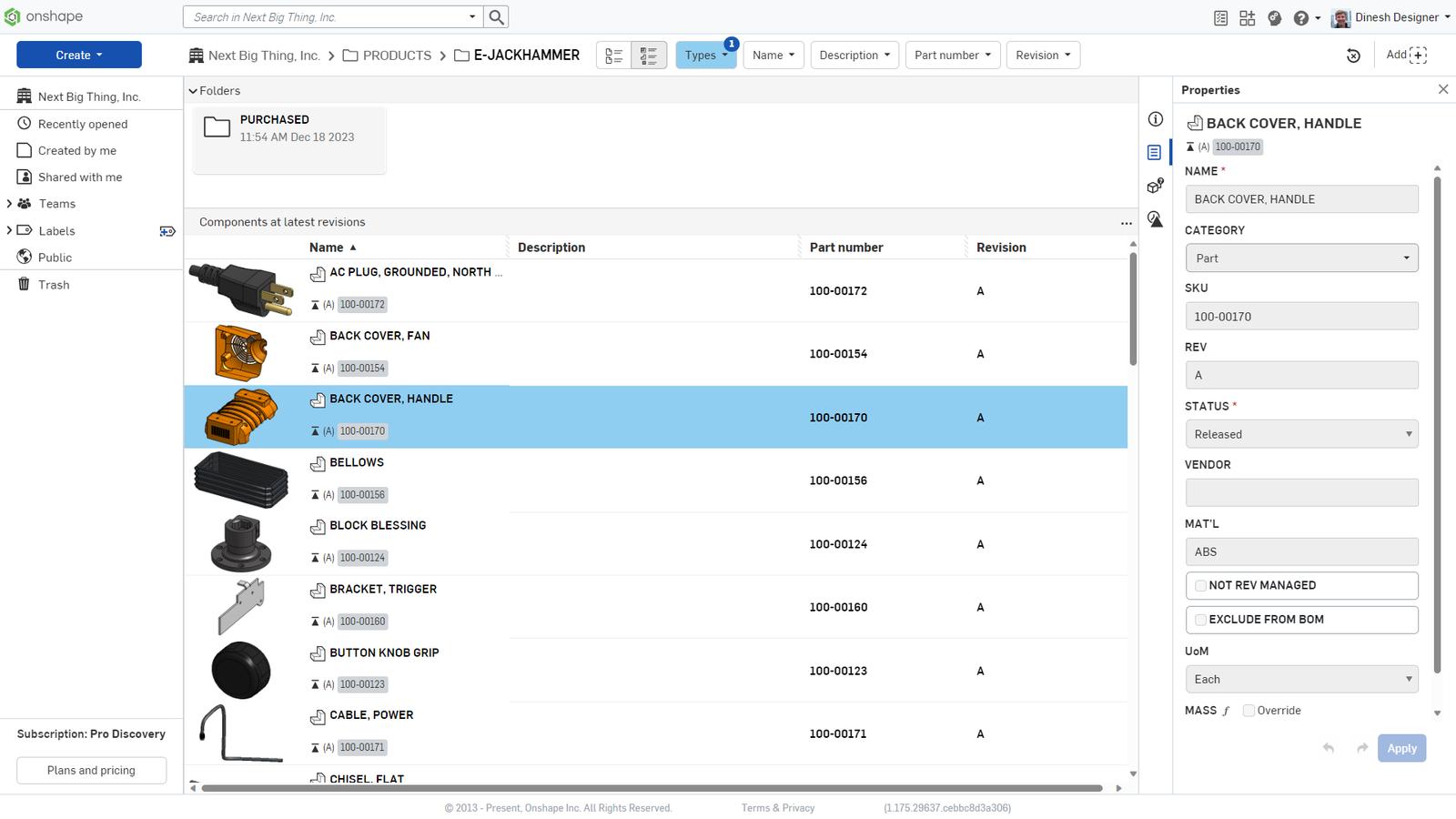 Onshape Advanced Search window