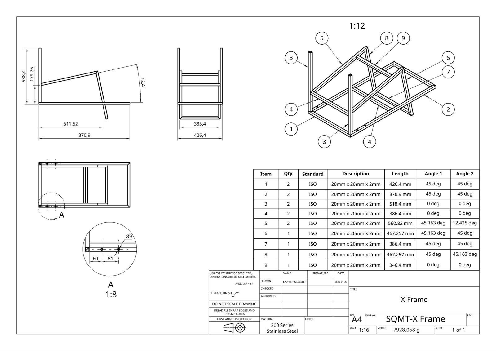 a drawing of the CAD model