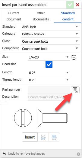 insert parts and assemblies