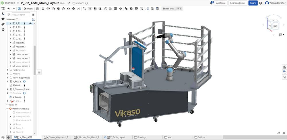 VIKASO CAD model in Onshape