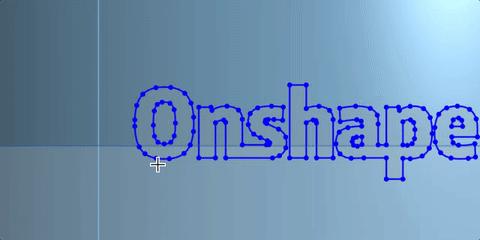 Animation showing how adding the first dimension to a sketch scales that sketch proportionally.