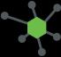a pixel art drawing of a green hexagon with black lines surrounding it .