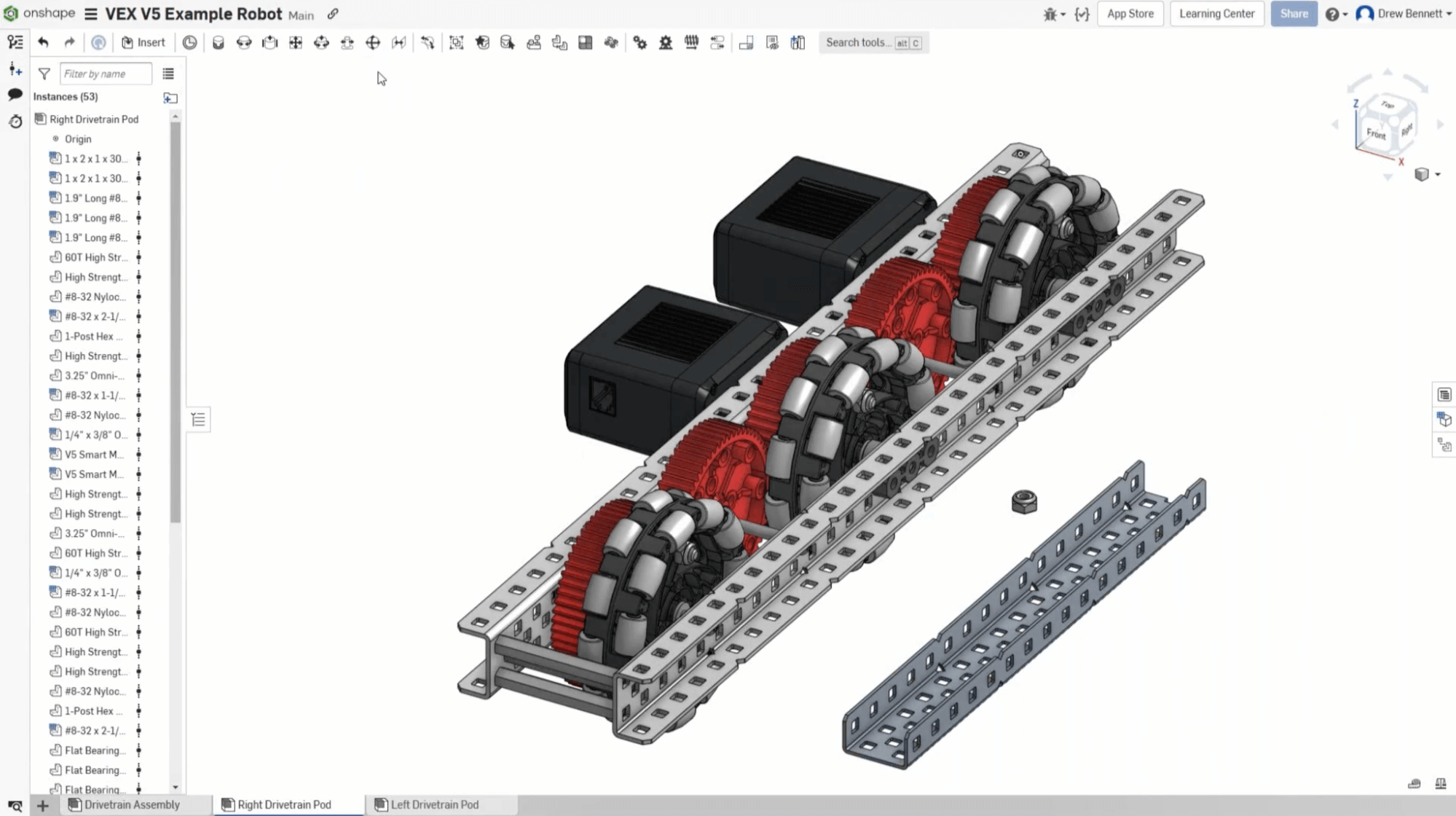 screenshot of an onshape model