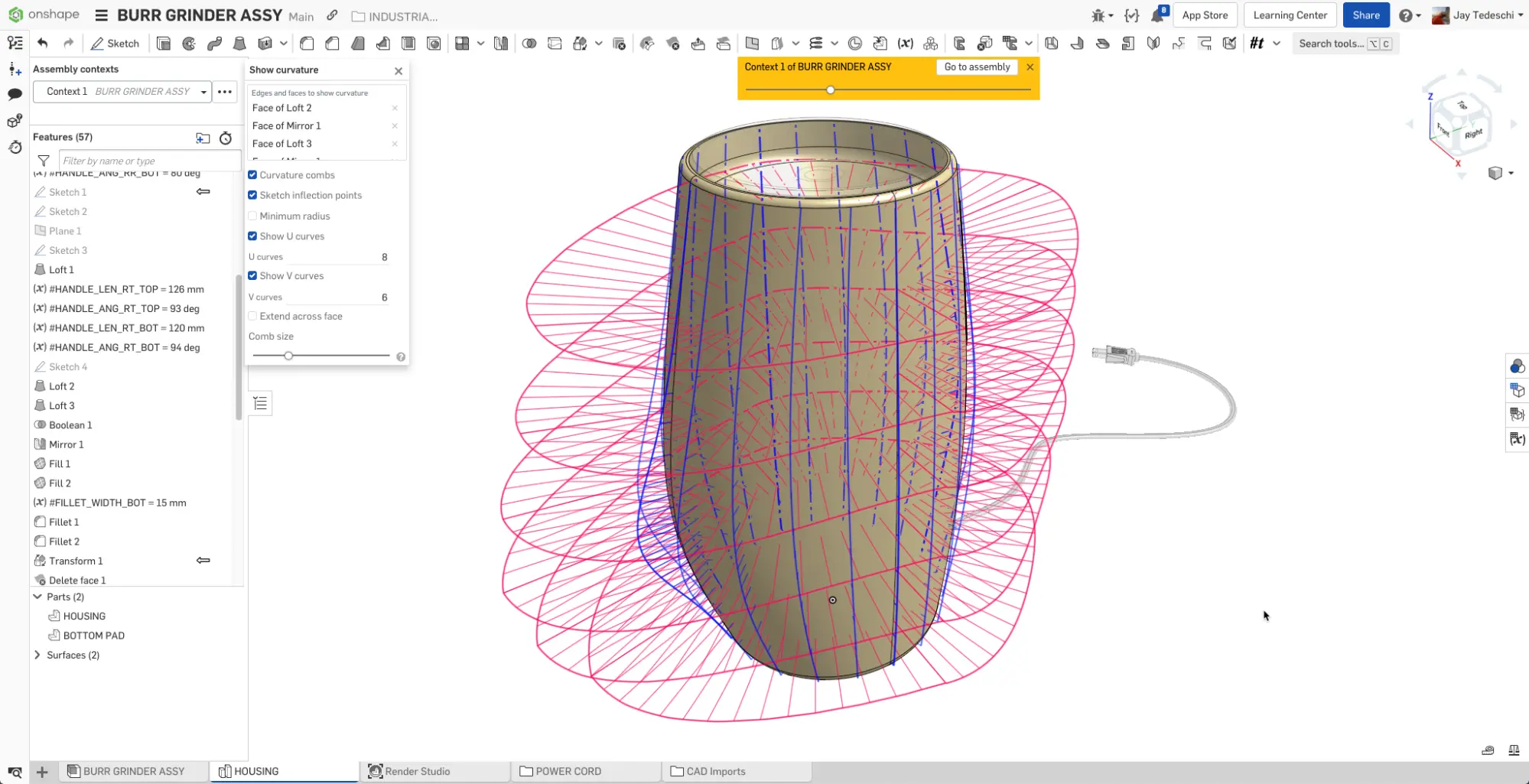 Curvature Visibility in Onshape