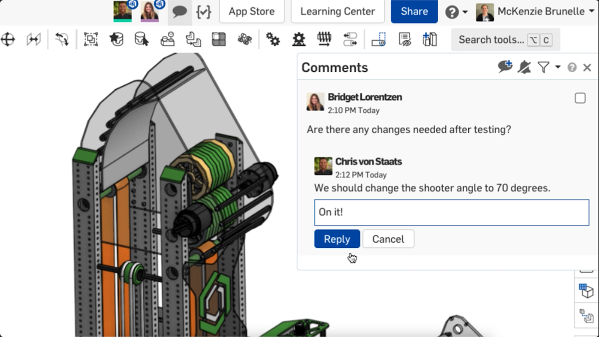 Onshape comments