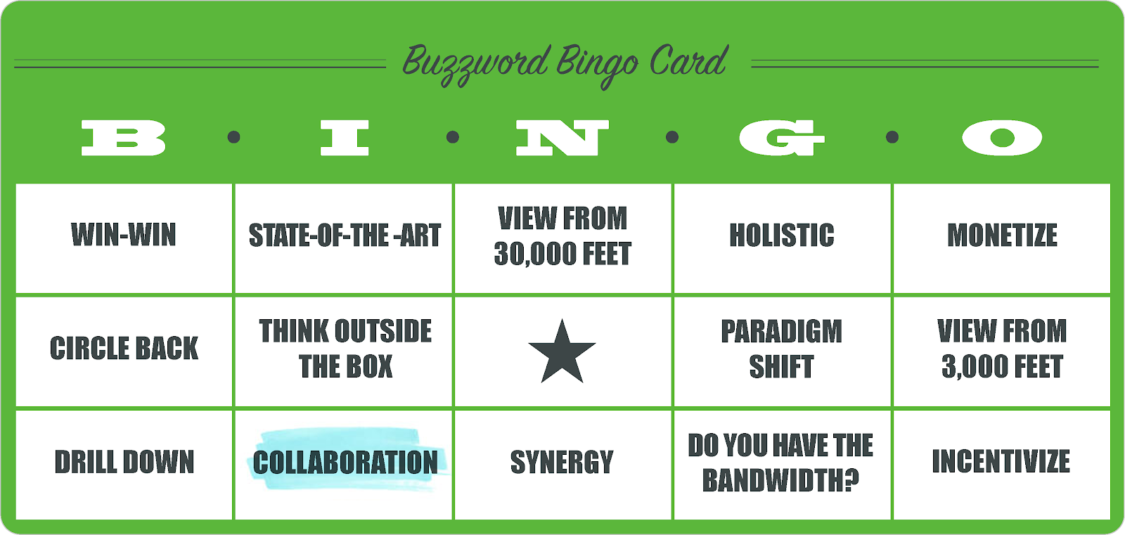 Bingo card