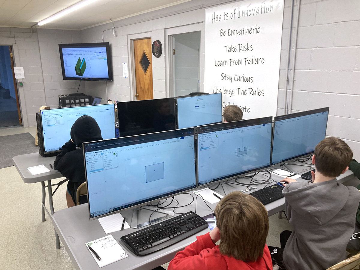 Students in the Innovation Station