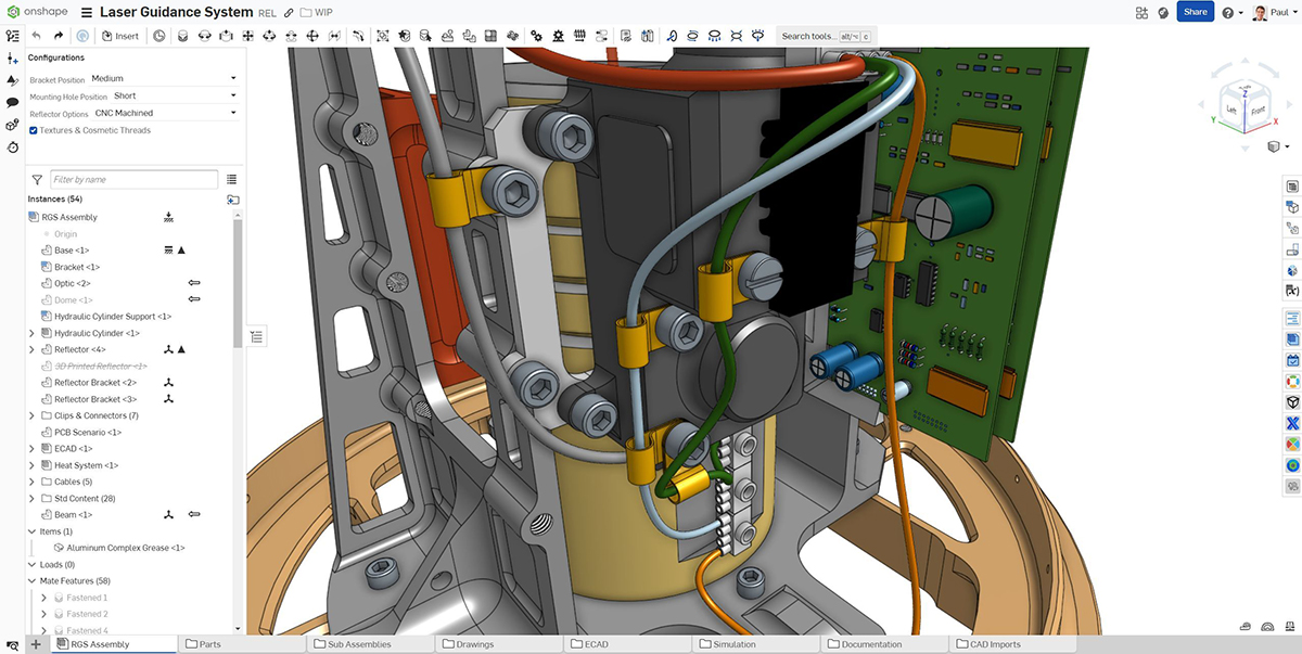 Close up of laser guidance system 3D model