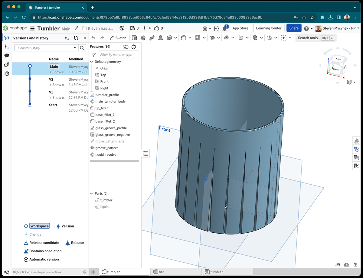 a rocks glass in CAD