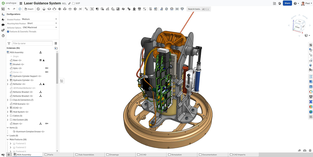 Laser guidance system 3D model