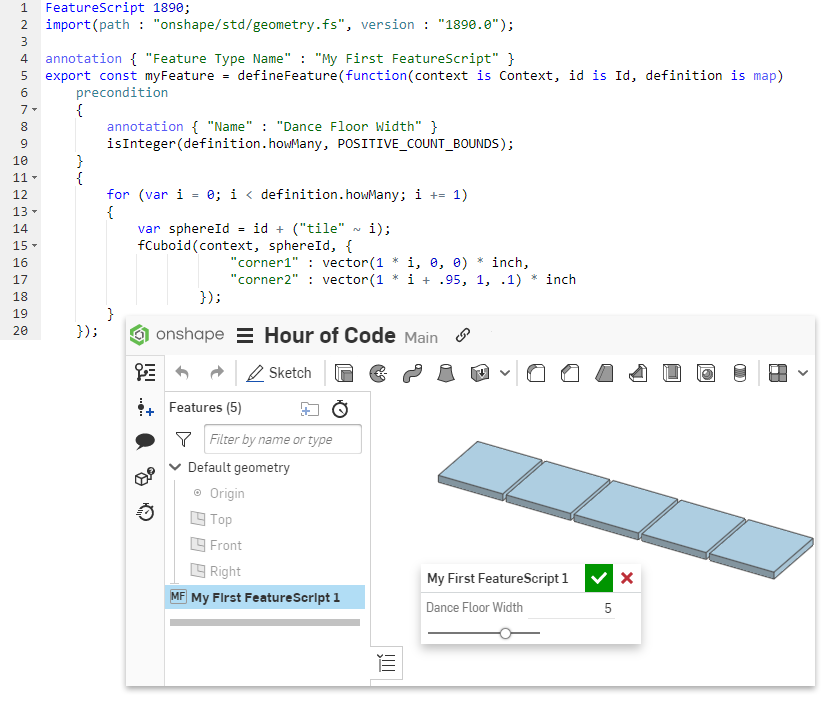 an interface that control the variables you want