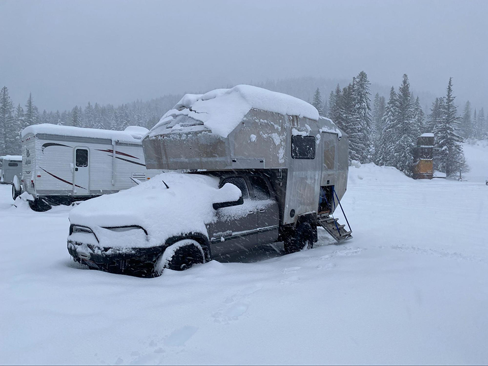 Parked in the snow