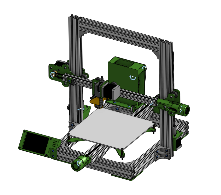 a CAD model of a 3D printer