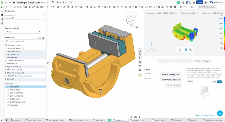 The SyBridge App in an Onshape workspace