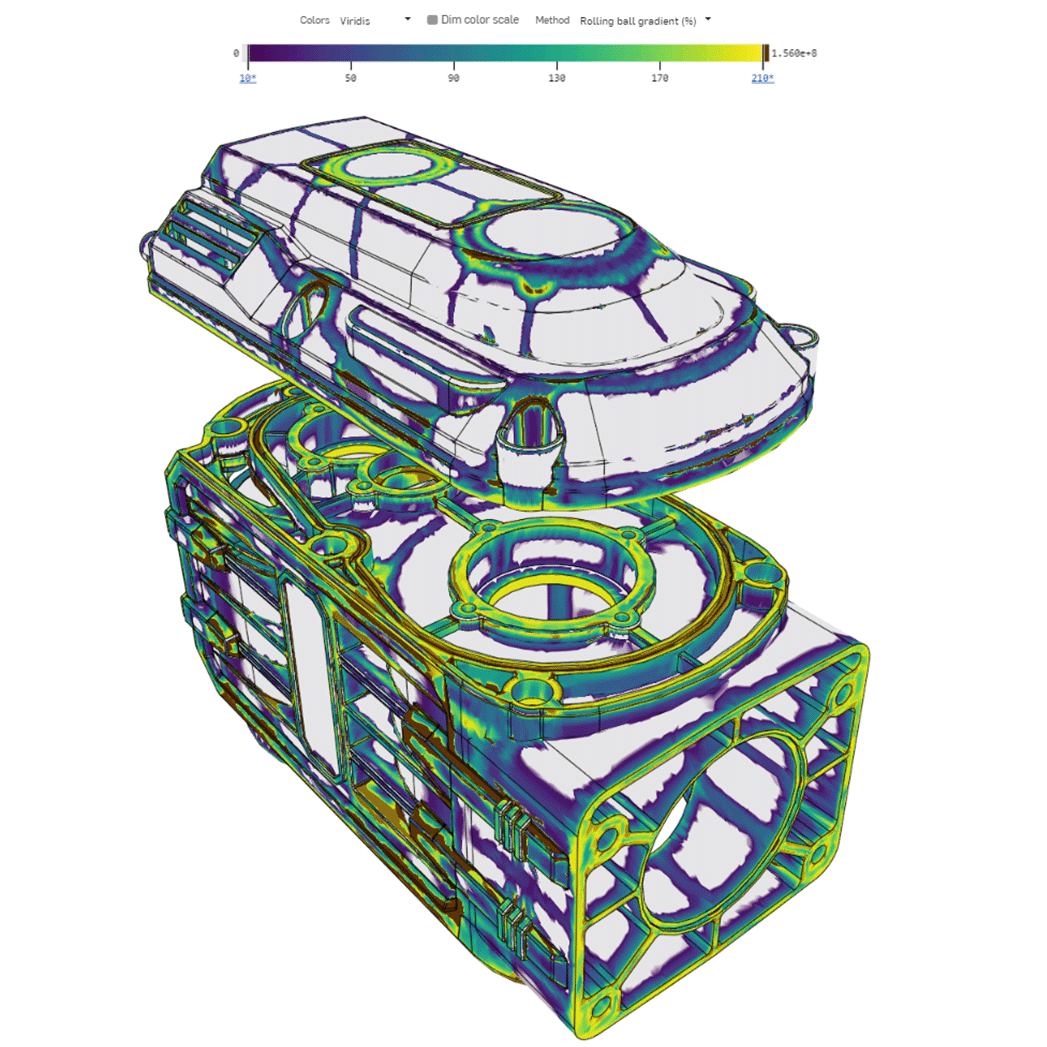 An example of thickness gradient in Onshape.