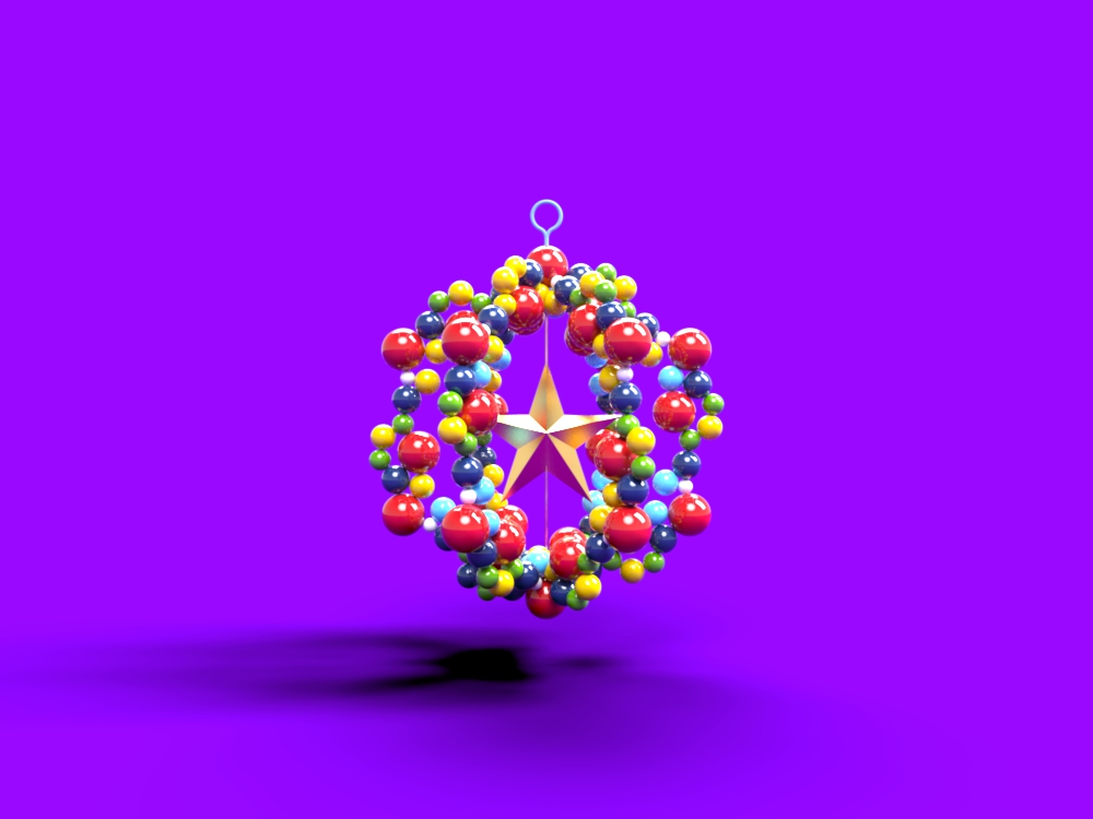 rendering of a christmas ornament