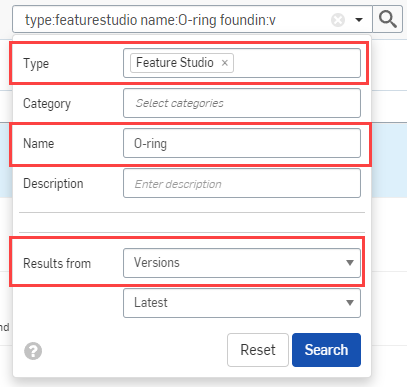 filtering options in onshape