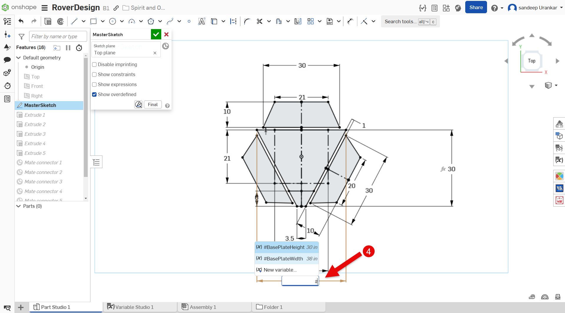 using the variable in a sketch