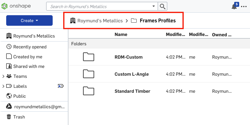 Frames profiles