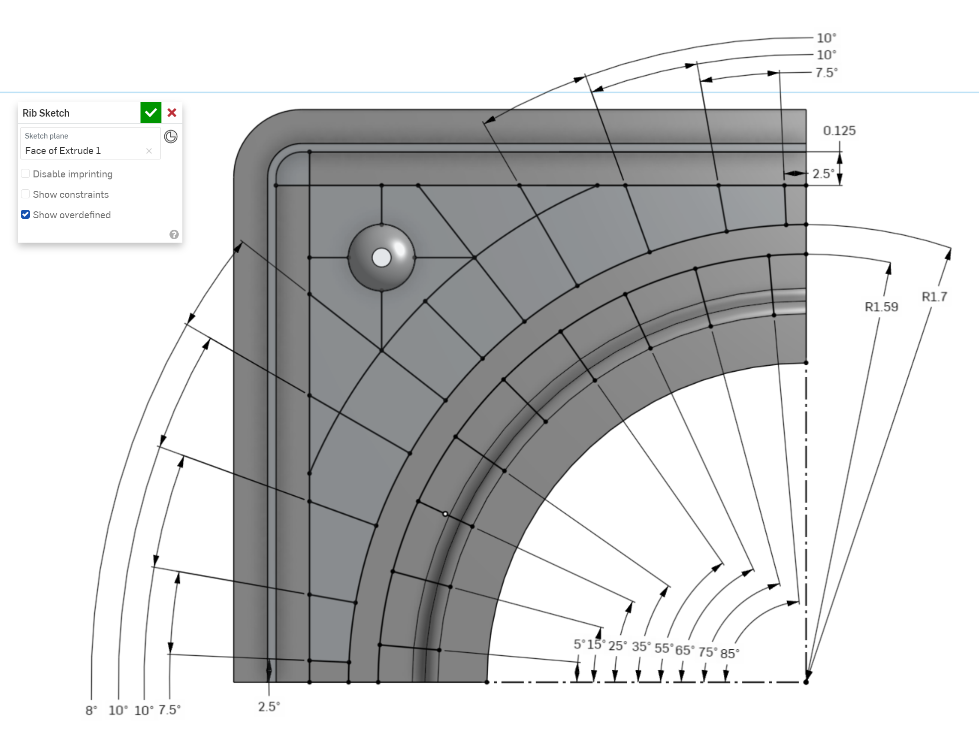 Using a Rib sketch