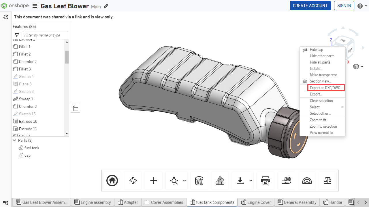 Exporting as a DXF/DWG