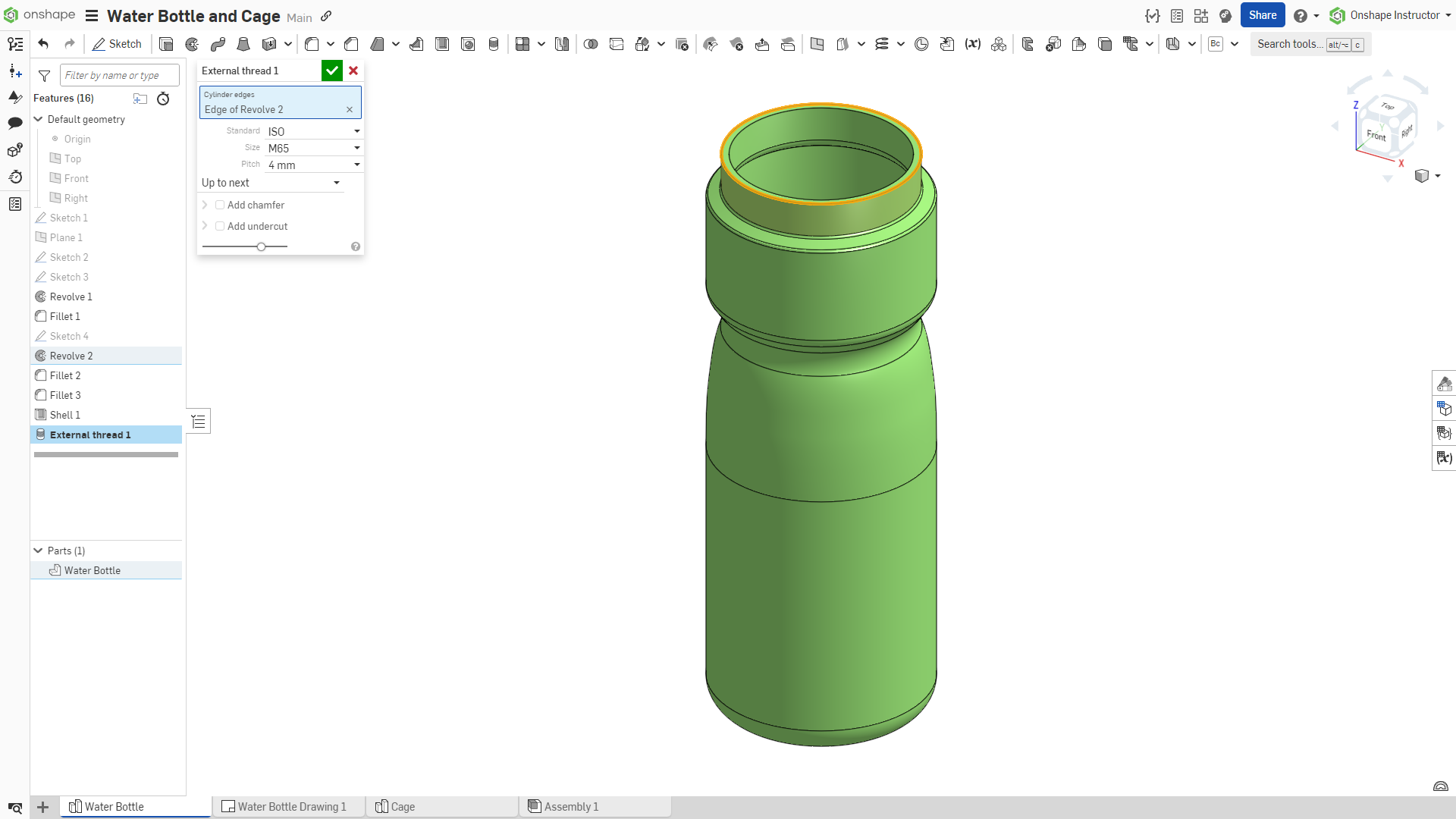 Water Bottle and Cage 3D Model