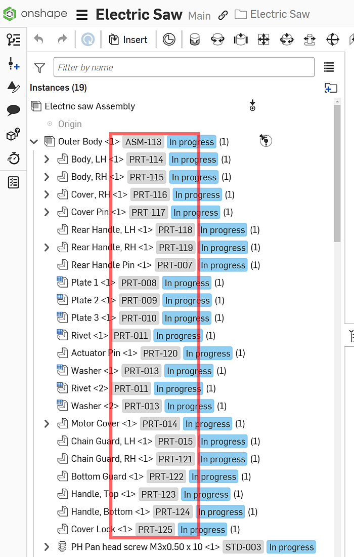 instances list part number