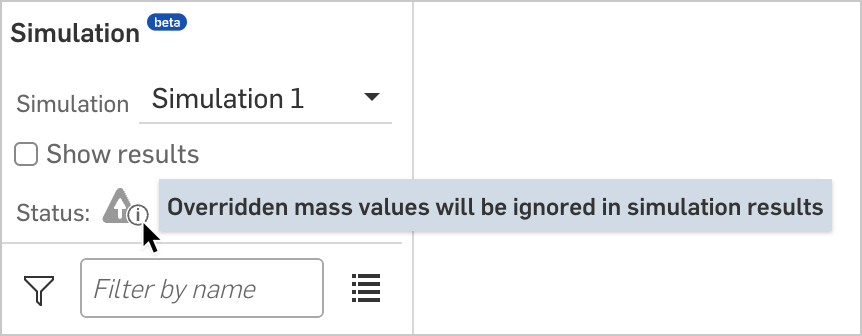 Overridden Mass in Simulation