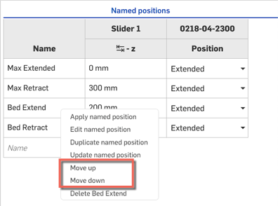 reorder named positions