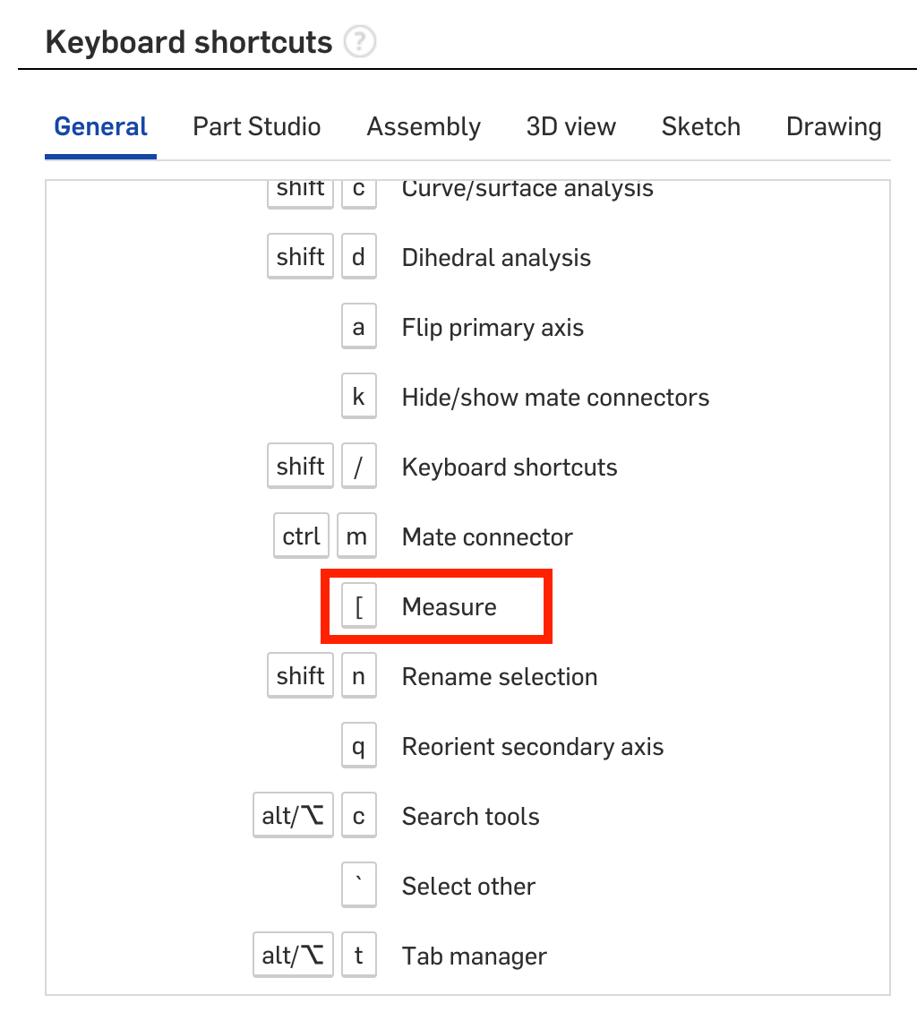 Measure Dialog Shortcut Key