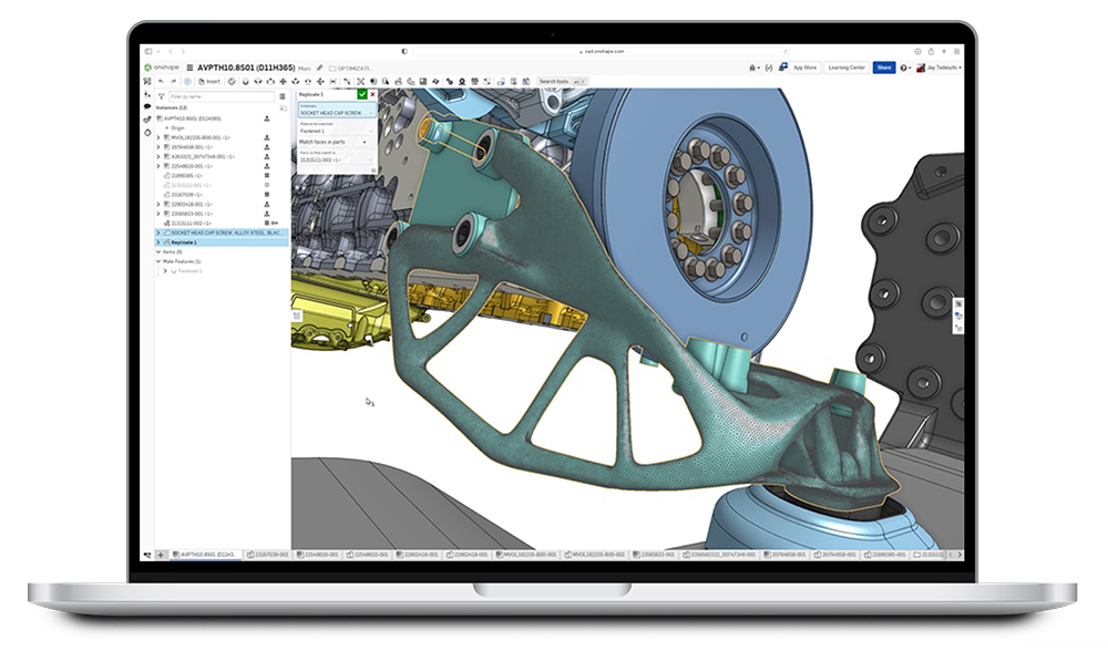 Onshape on a laptop