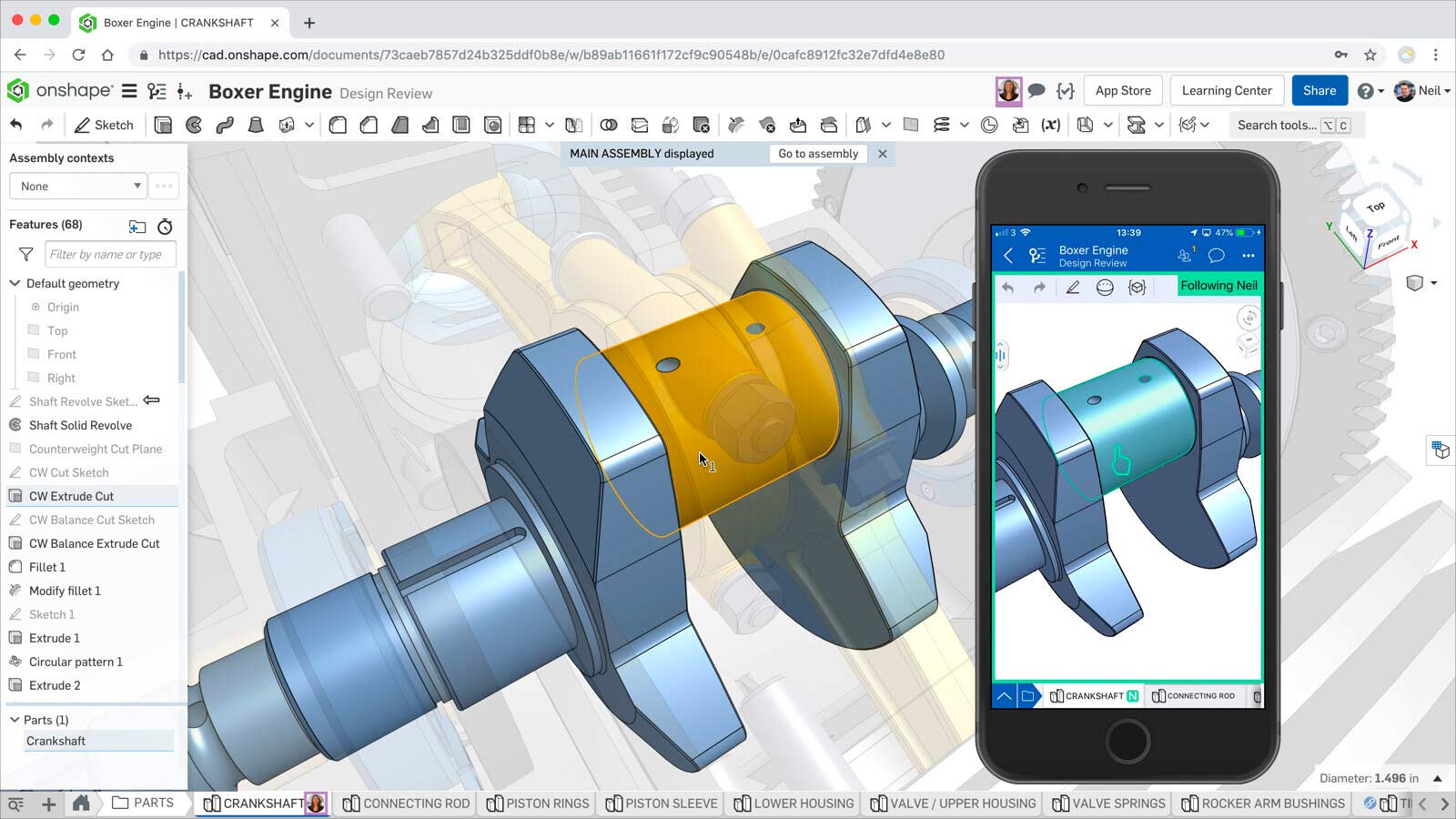 Cad Collaboration Mobile In Onshape 1600 