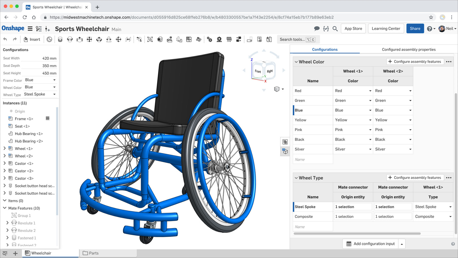 CAD Configurations within Onshape