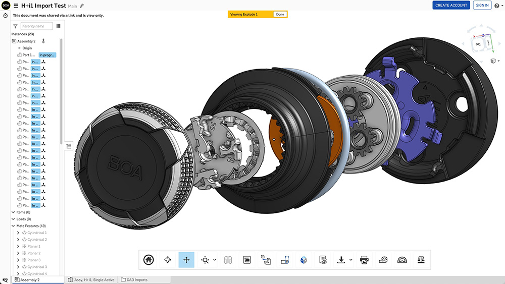 BOA model in Onshape