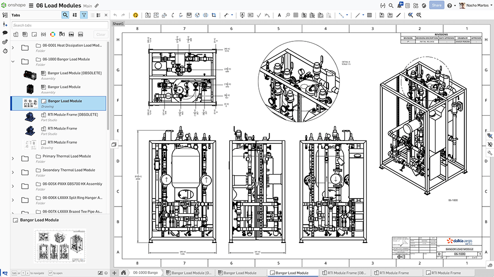 Dalkia system design using Onshape Drawings