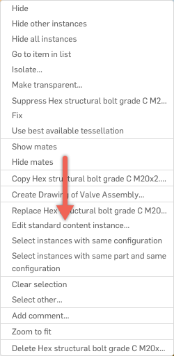 Edit Standard Content Instance